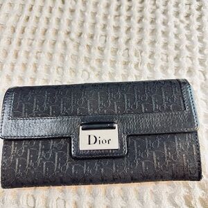 Women’s Christian Dior Black Textured Wallet